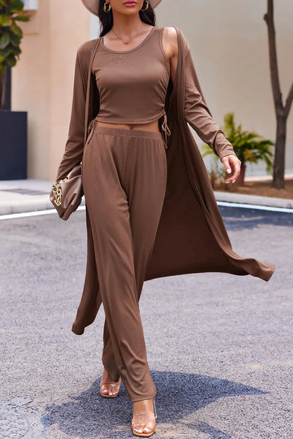 Long Sleeve Cover Up and Pants Set