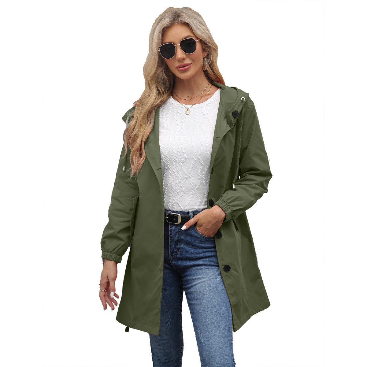 Hooded long jacket