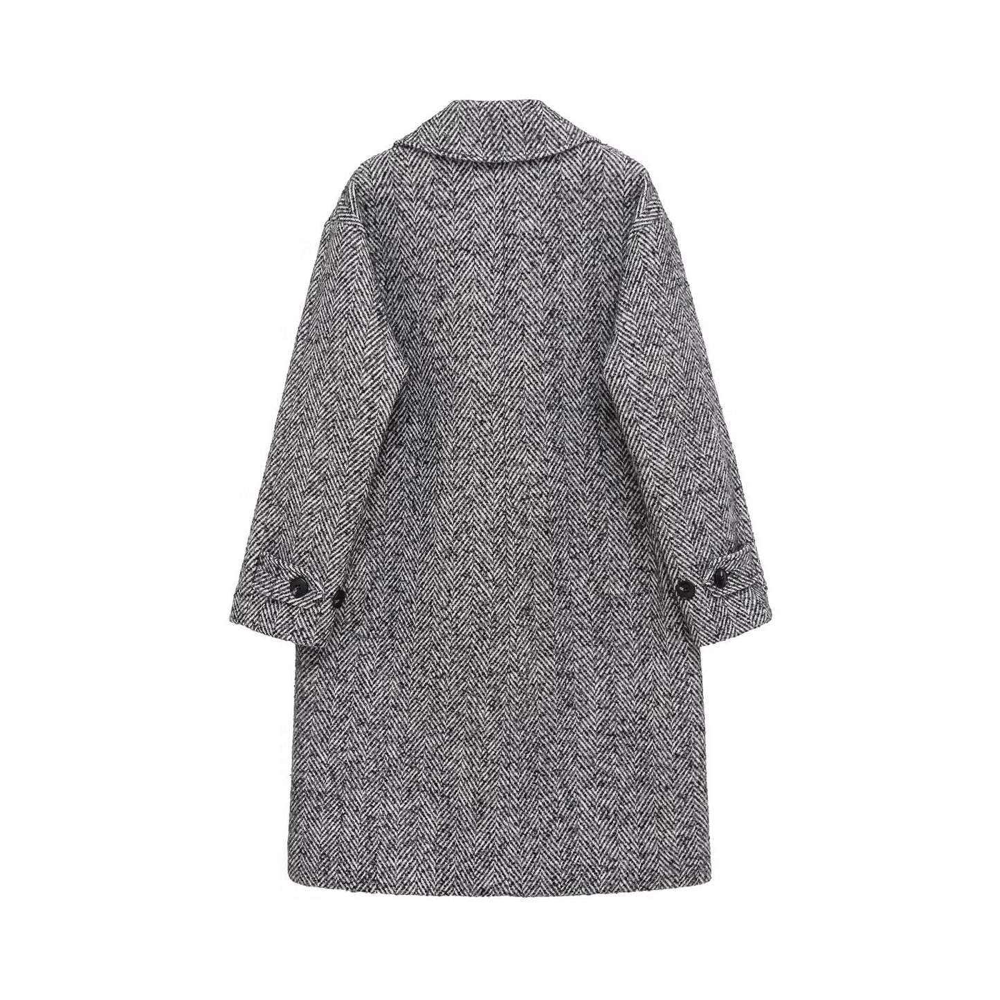 Herringbone diagonal coat jacket