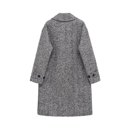 Herringbone diagonal coat jacket