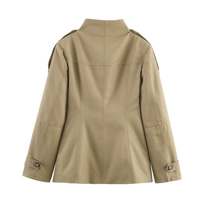 Strap embellished pocket jacket