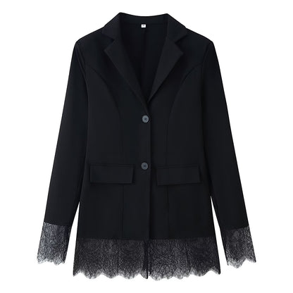 Lace patchwork long sleeved jacket