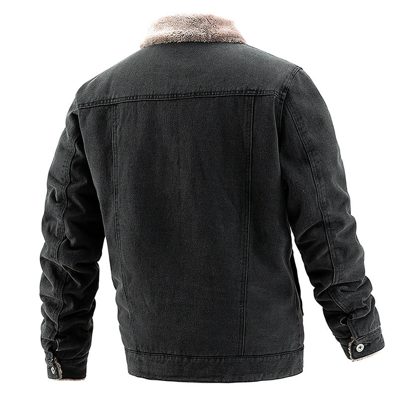 Cowboy jacket with thick fleece jacket