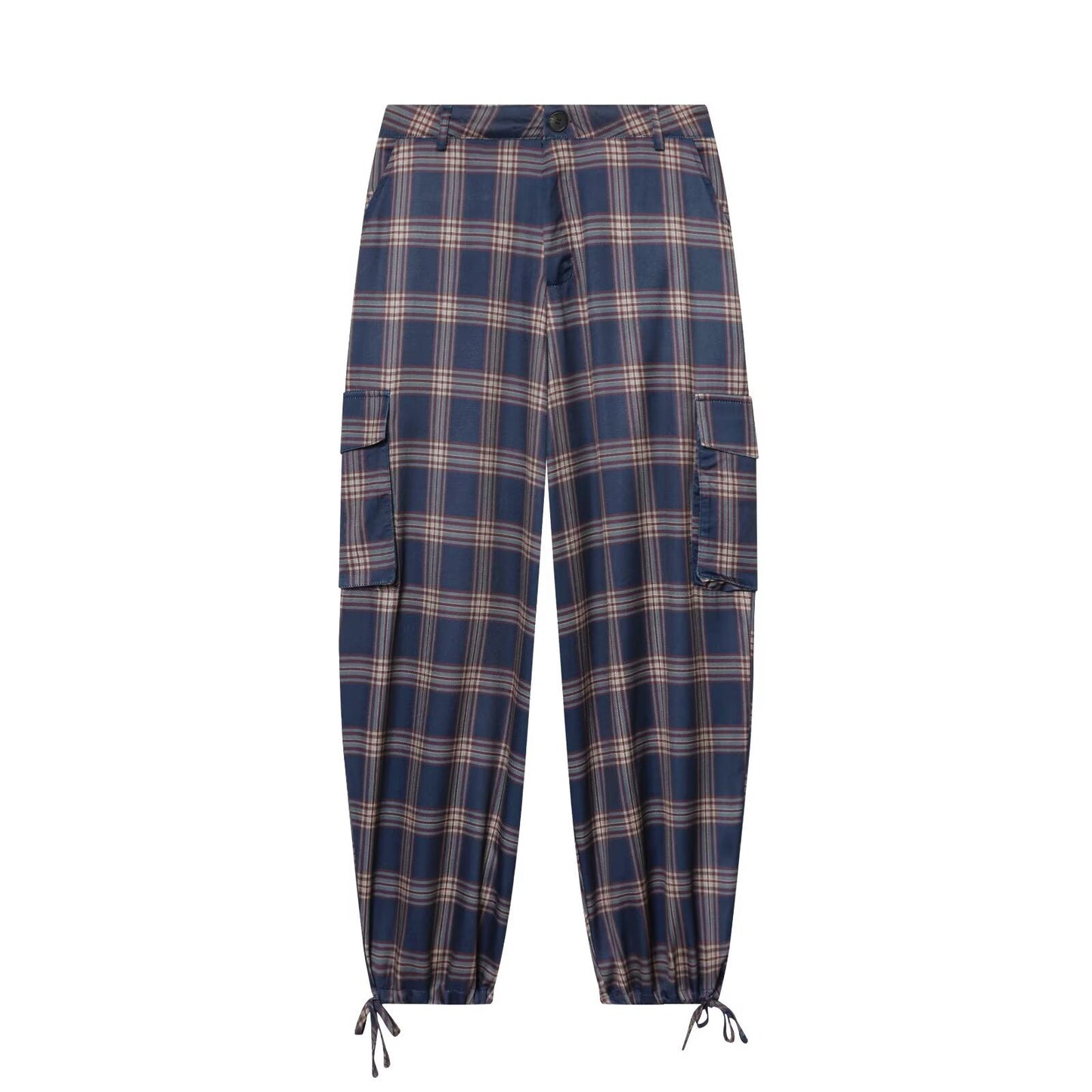 Grid design hooded jacket jacket+pants set