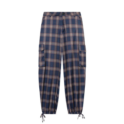 Grid design hooded jacket jacket+pants set
