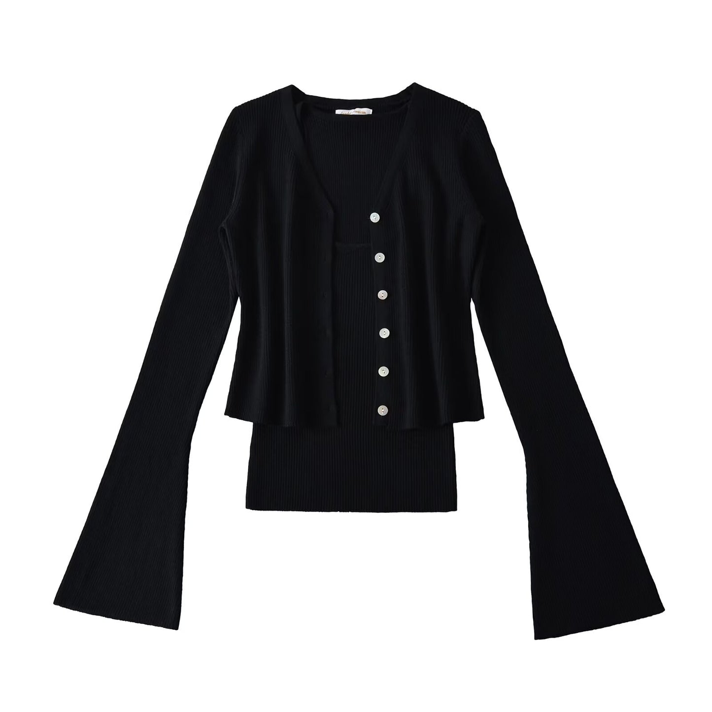 Bottom two-piece vest cardigan top knit set