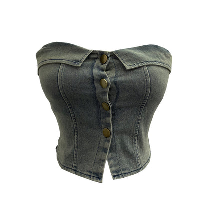 Sexy Denim Tube Top