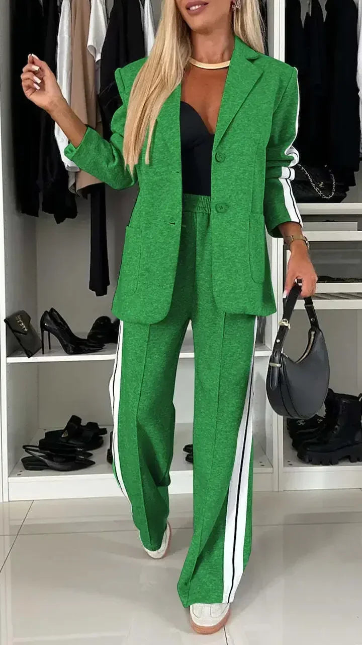 Long sleeved lapel casual suit set