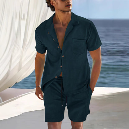 Set of casual sportswear shorts shirt
