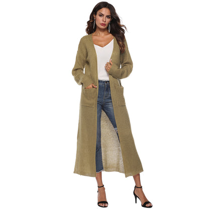 Split large pocket long jacket
