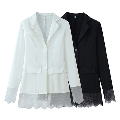 Lace patchwork long sleeved jacket