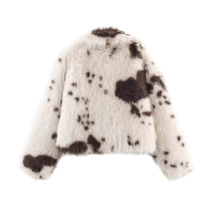 Artificial fur effect jacket jacket