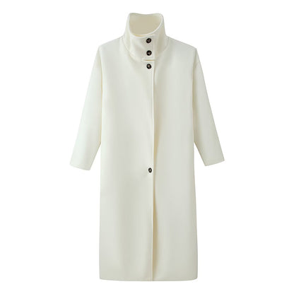 Loose long woolen coat jacket