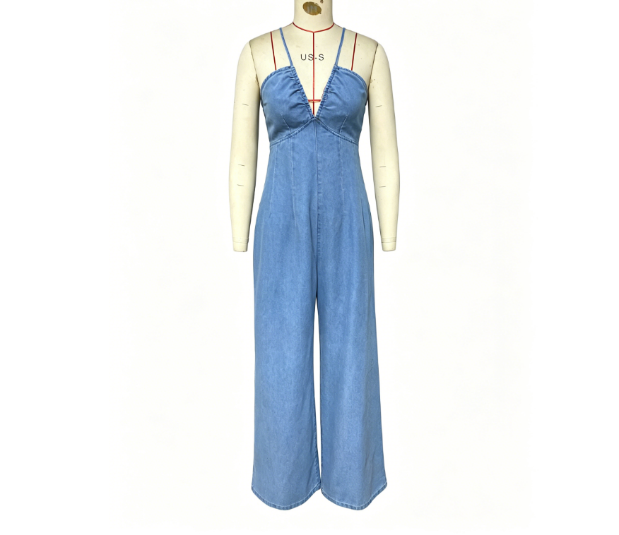 Women's denim overalls