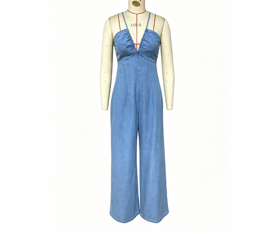 Women's denim overalls
