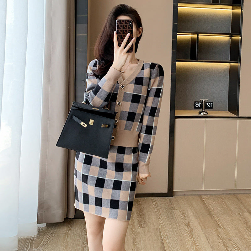 Long sleeved top and skirt set