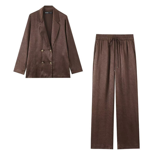 Style Suit Jacket and Pants Set for Women