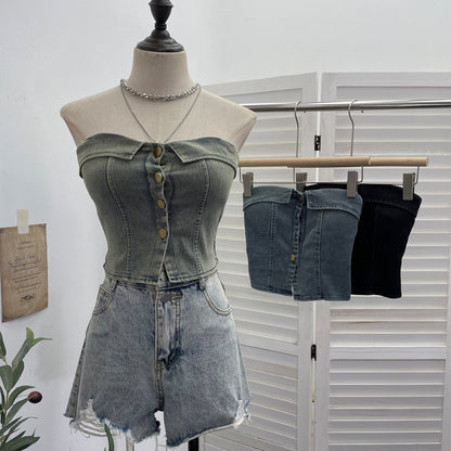 Sexy Denim Tube Top