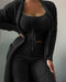 3-Piece Set Long Pants - Black