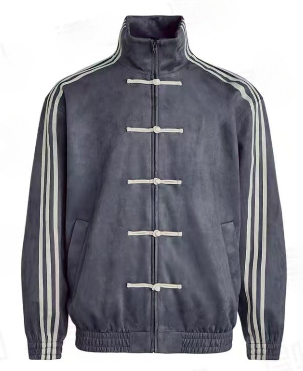 Stand up collar buttoned jacket jacket