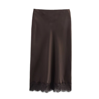 Splicing lace camisole+skirt set