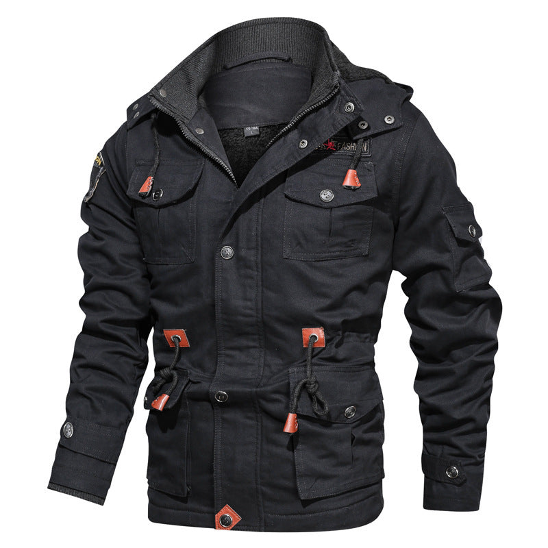 Zipper three-dimensional patch pocket short jacket
