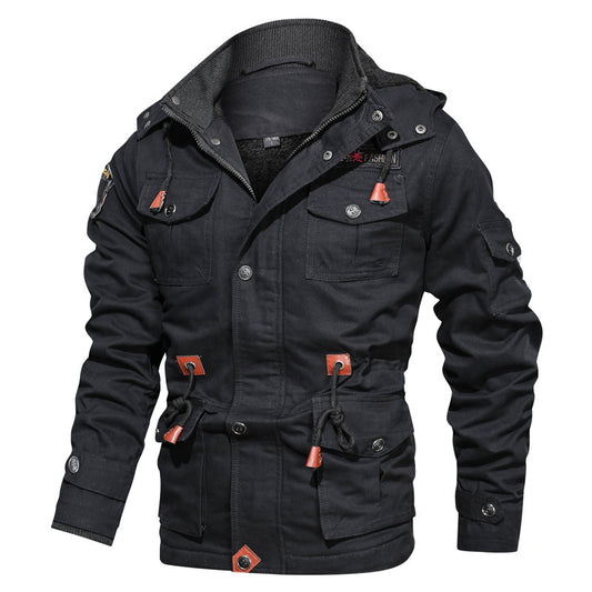 Zipper three-dimensional patch pocket short jacket
