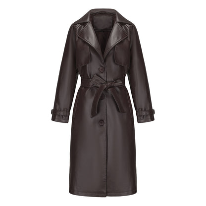 Long loose jacket with a lapel jacket