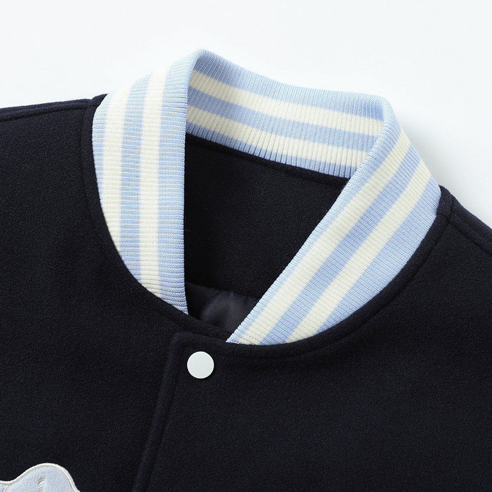 Men's baseball jacket with cotton jacket
