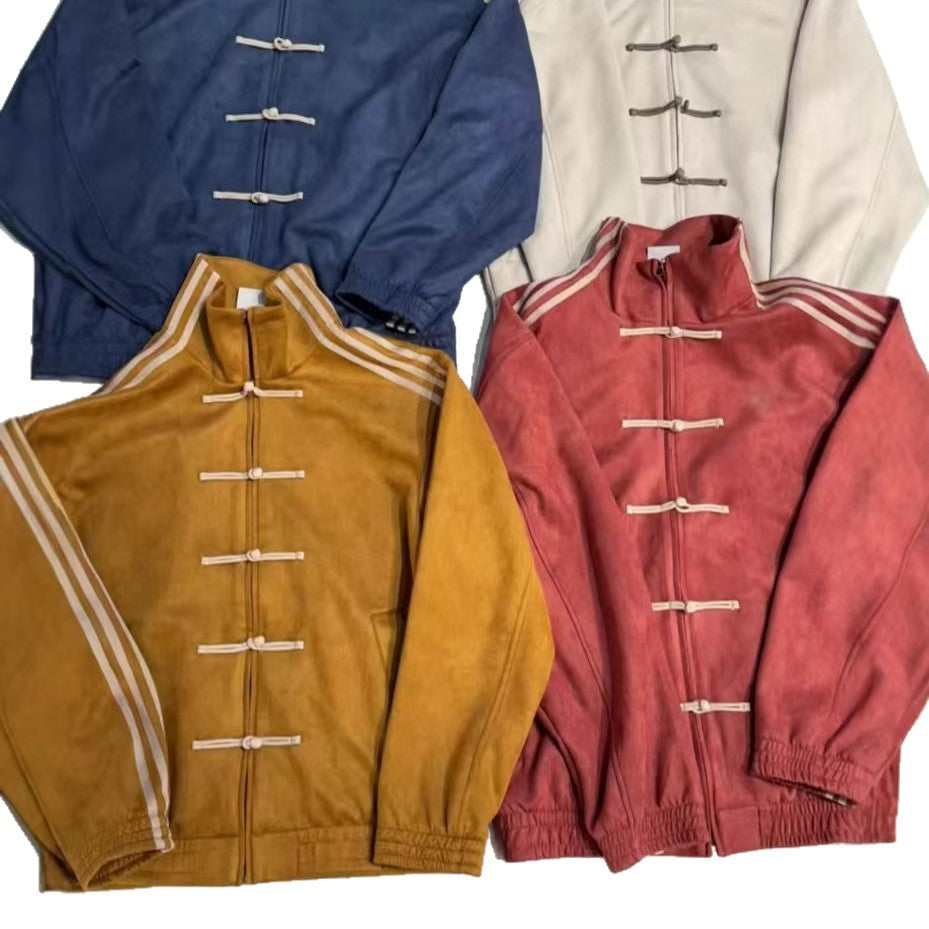 Stand up collar buttoned jacket jacket