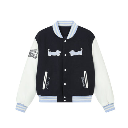 Men's baseball jacket with cotton jacket