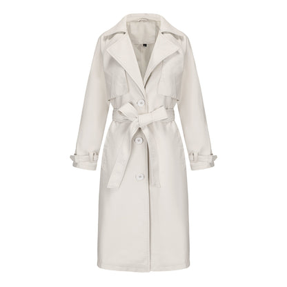 Long loose jacket with a lapel jacket