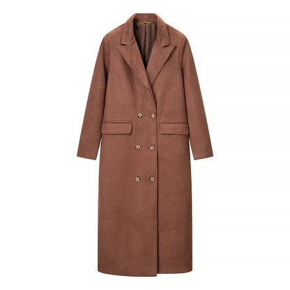 Suede textured long windbreaker jacket