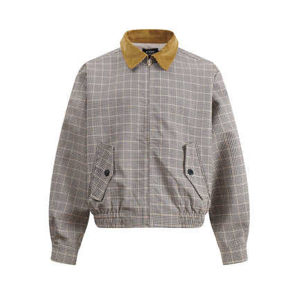 Plaid jacket silhouette jacket
