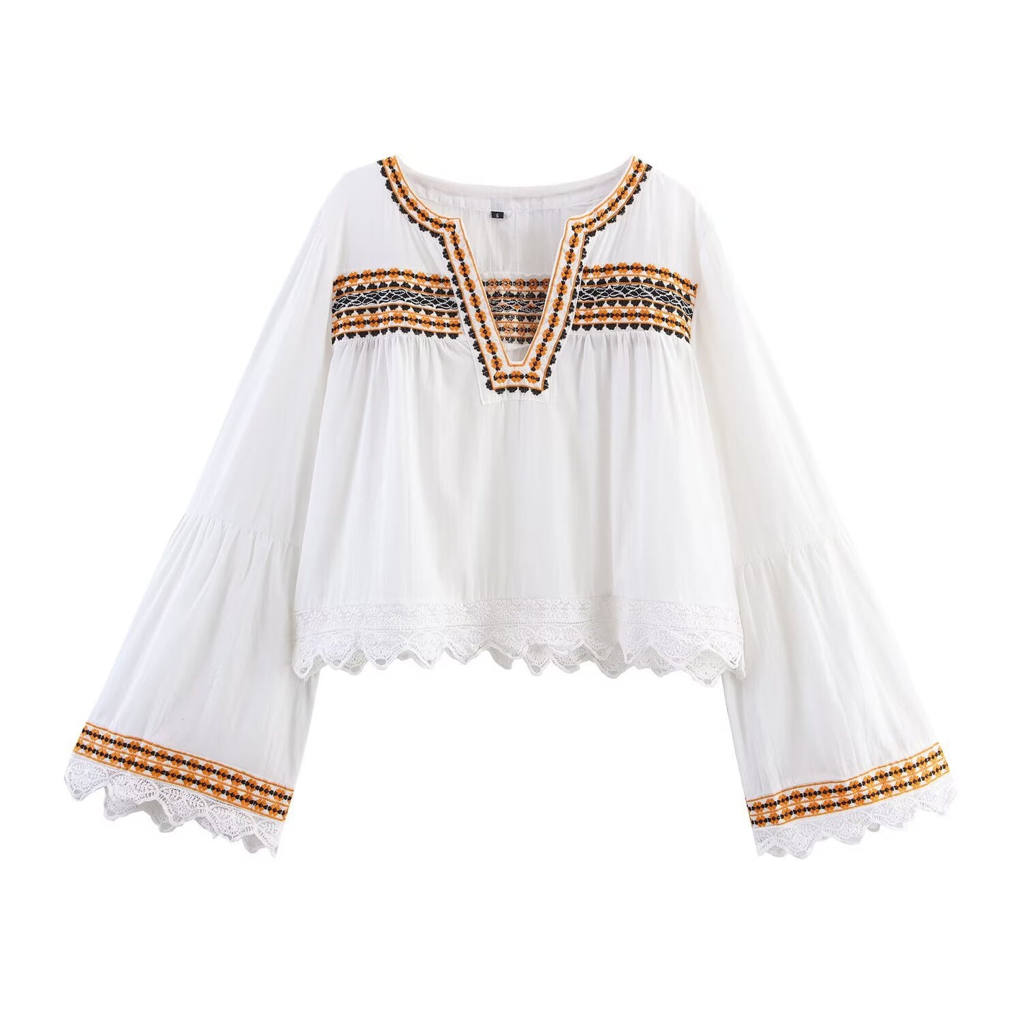 Embroidered shirt+embroidered shorts set