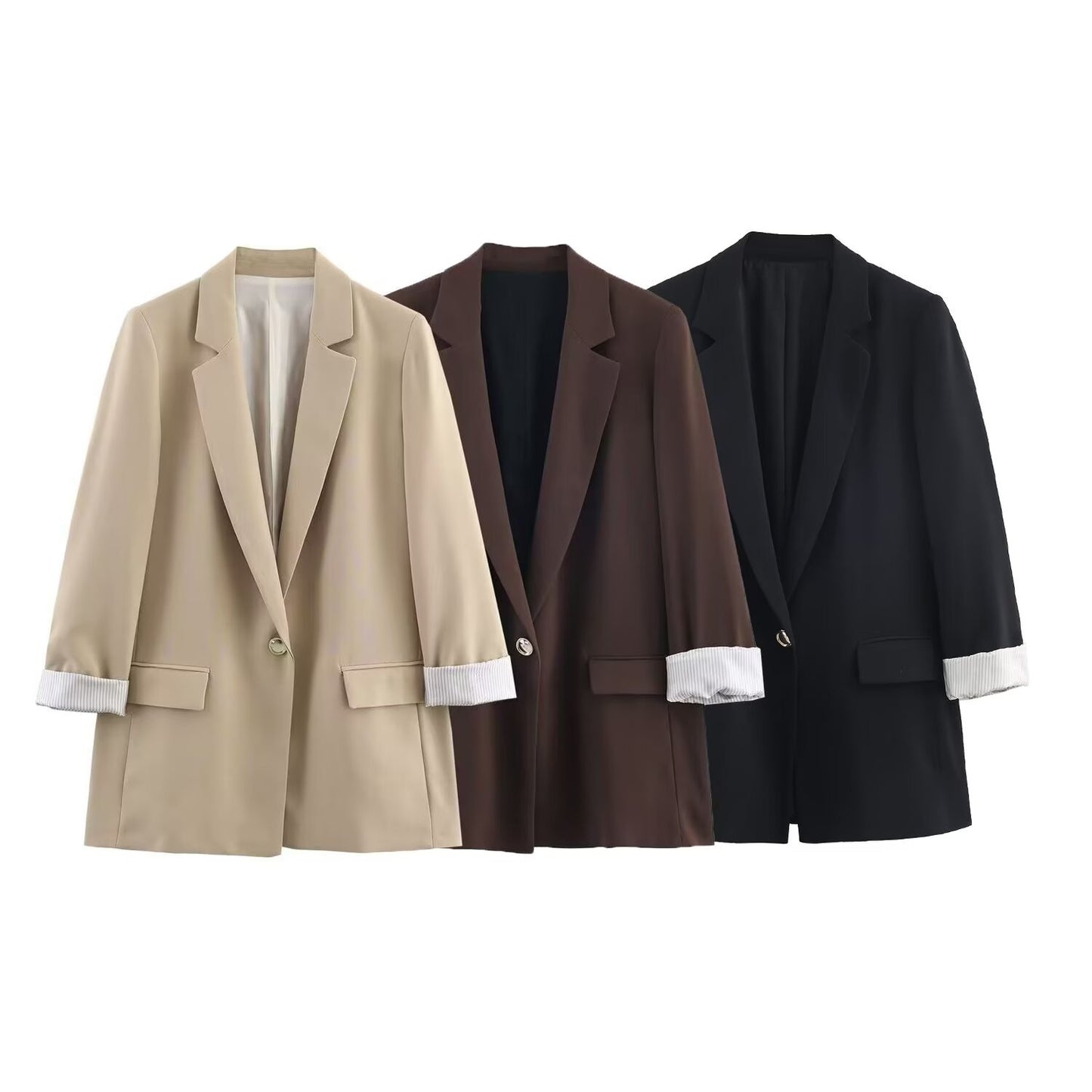 Printed sleeve suit jacket