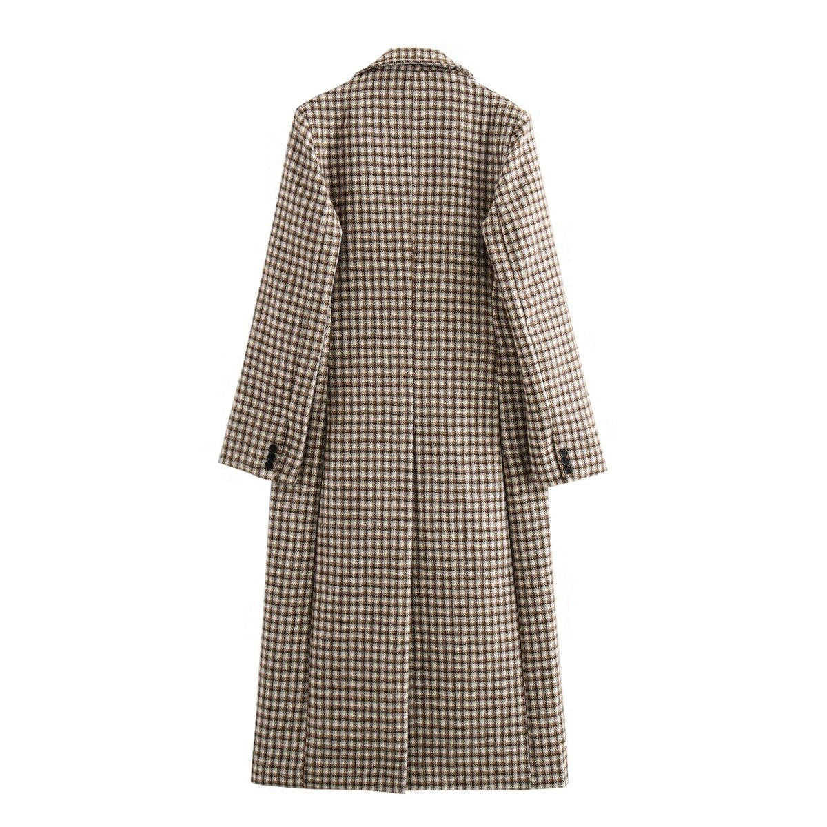 Plaid long coat jacket