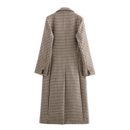 Plaid long coat jacket