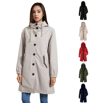 Hooded long jacket