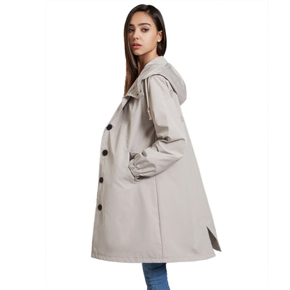 Hooded long jacket