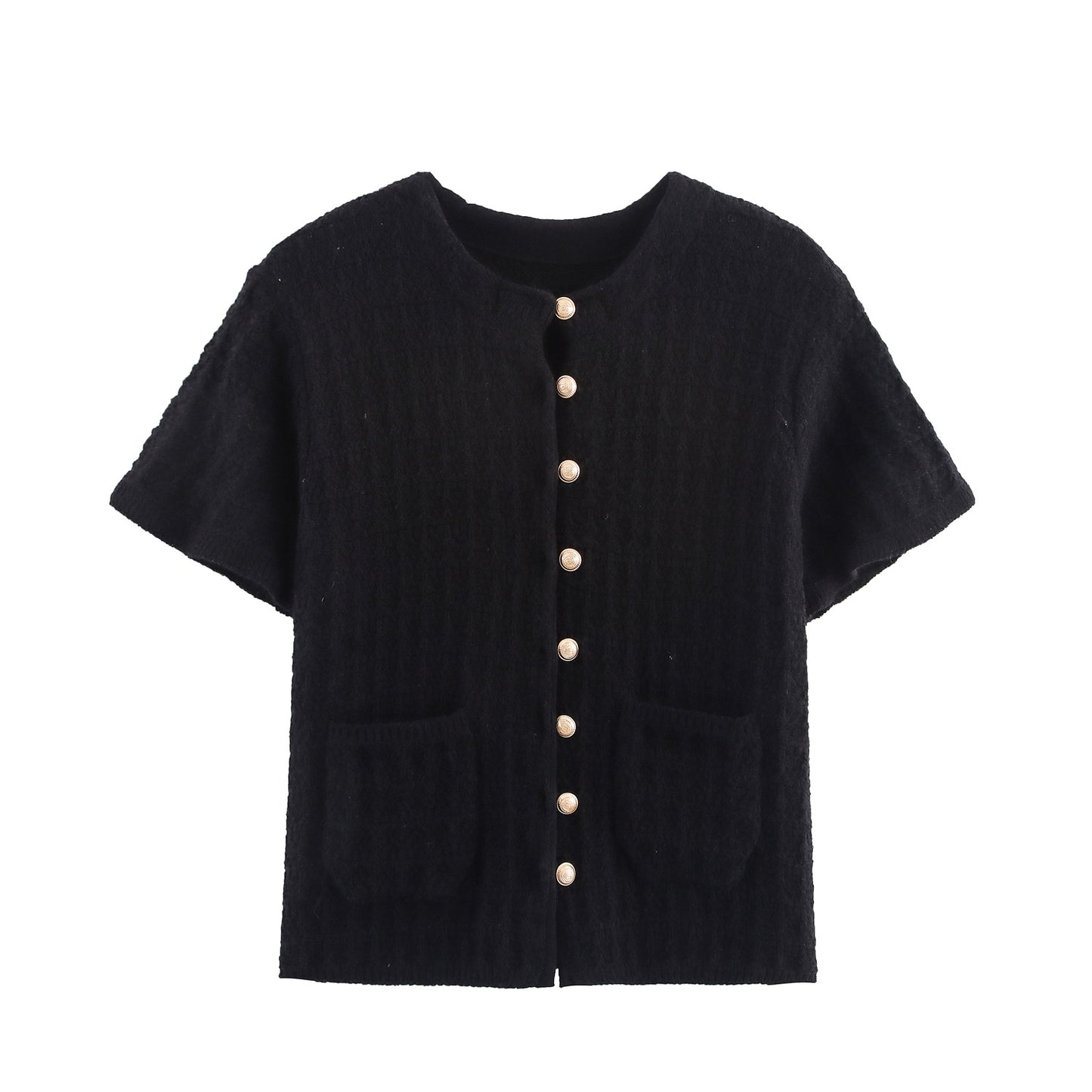 Women's Layered Decorative Knit Jacket + Camisole + Spliced Knit Set