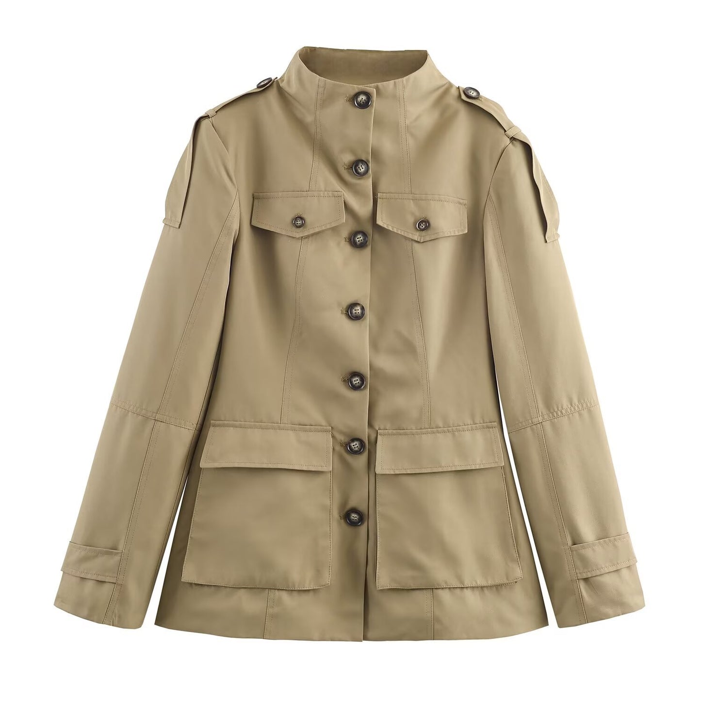 Strap embellished pocket jacket