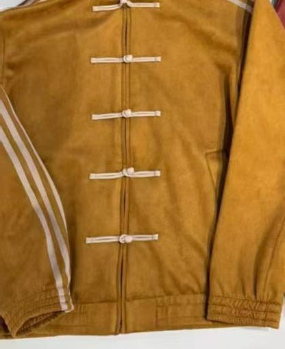 Stand up collar buttoned jacket jacket