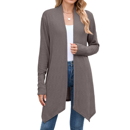 Long sleeved cardigan jacket women's long top