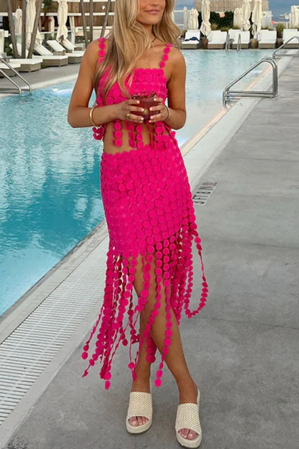 Tassel camisole top set