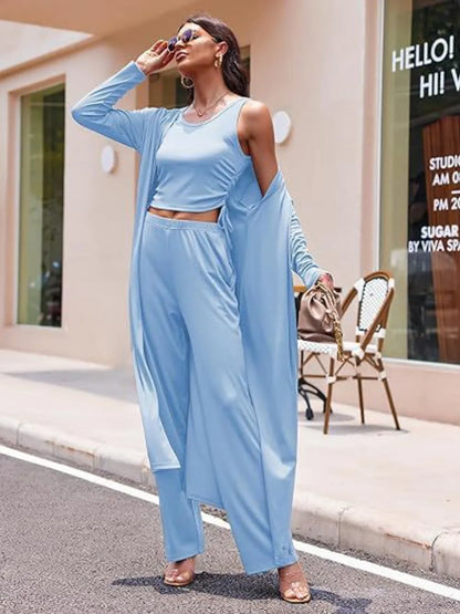 Long Sleeve Cover Up and Pants Set