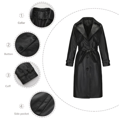 Long loose jacket with a lapel jacket