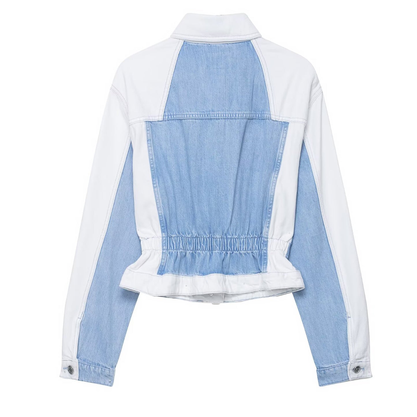 Splicing denim jacket jacket+pants set