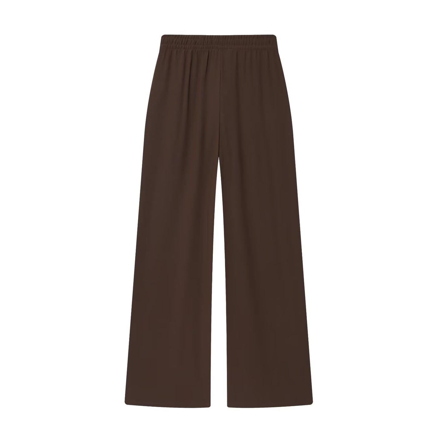 Knot decoration crepe shirt+straight leg pants set