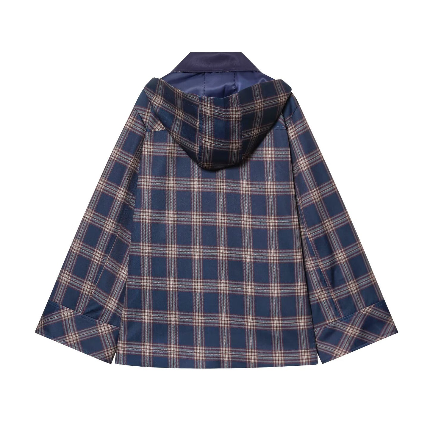 Grid design hooded jacket jacket+pants set